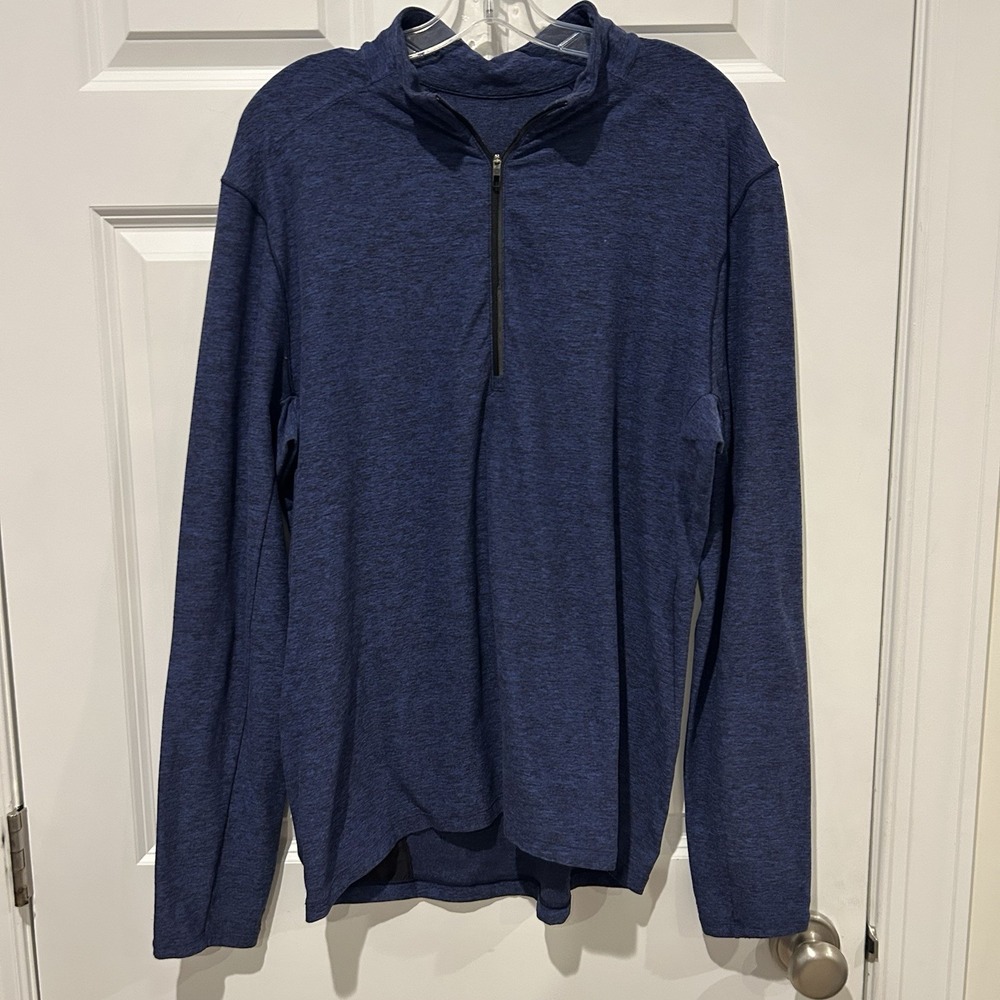 Lululemon Surge Warm 1/2 Zip Pullover Mens L Heathered Blue Running Top LM3AORS
